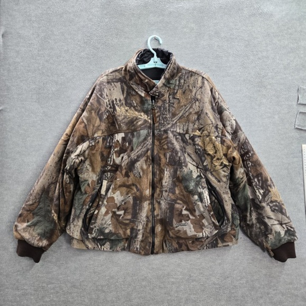 Duxbak Men Jacket 2XL Brown Reversible Camouflage Hunting Outdoor Full‎ Zip